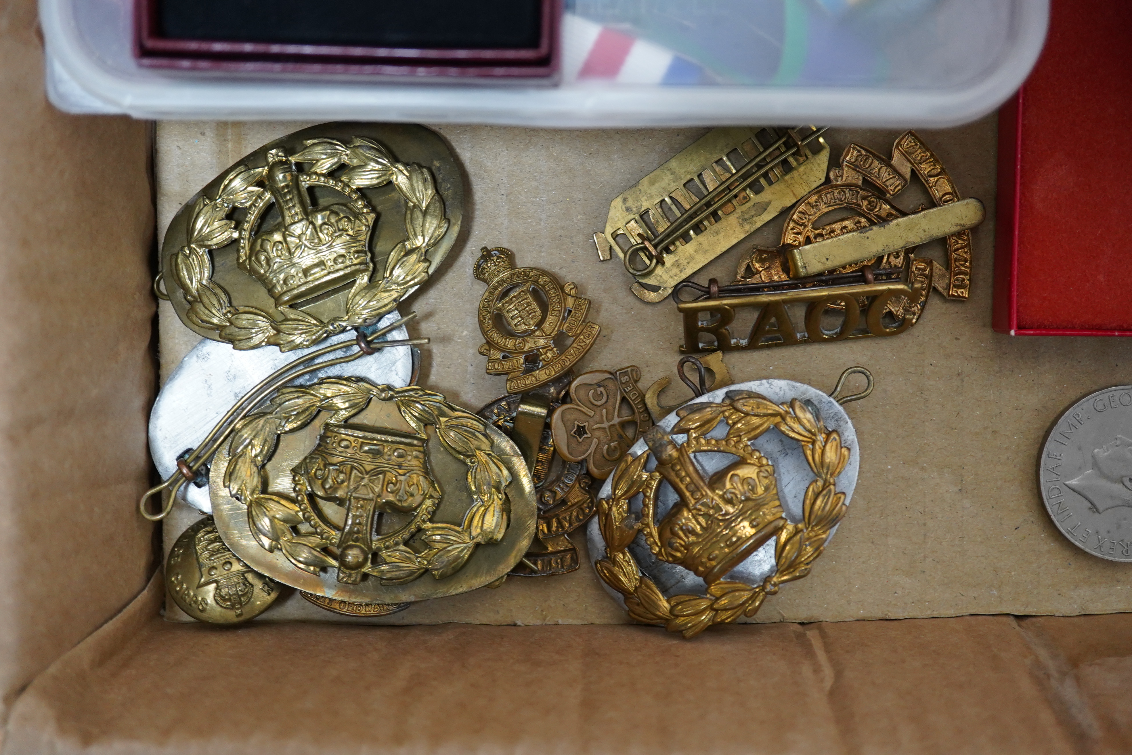 A collection of medal related items, etc., including